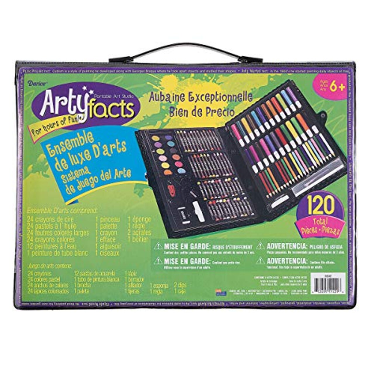120 Pieces Deluxe Art Set – Art Supplies for Drawing, Painting and More in a Plastic Case - Makes a Great Gift for Children and Adults